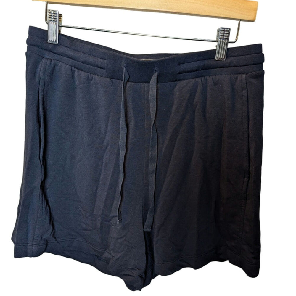 Navy Blue Lou & Grey Elastic Tie Waist Pull Up Shorts M Lightweight Soft Flutter